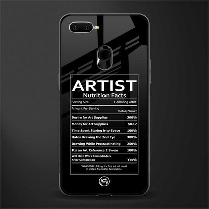 artist nutrition facts glass case for realme 2 pro image