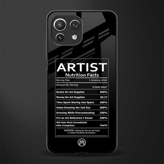 artist nutrition facts glass case for mi 11 lite image
