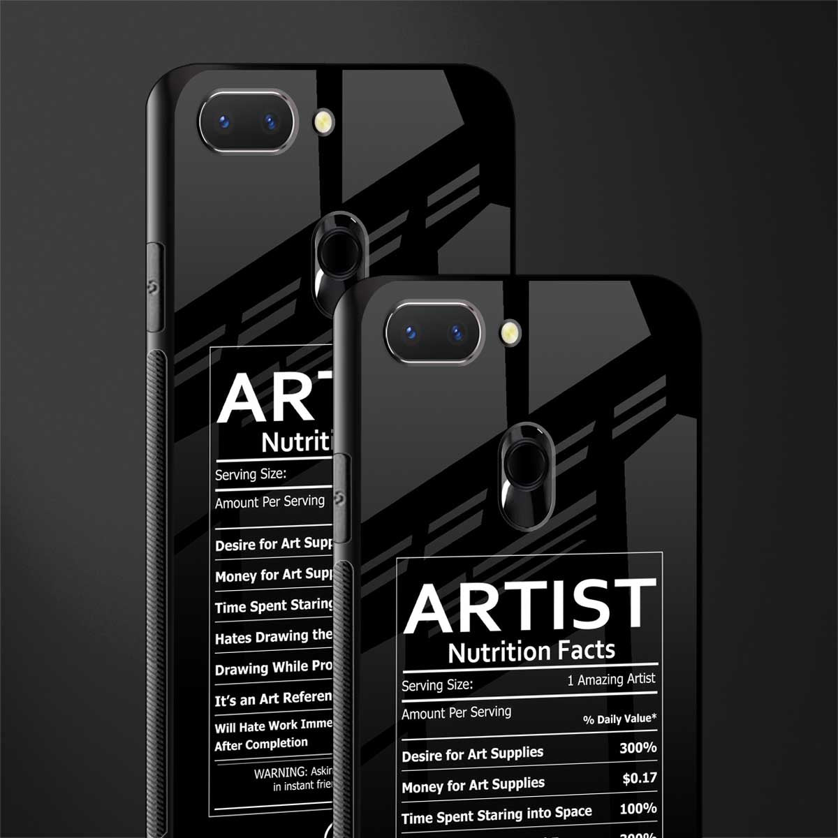 artist nutrition facts glass case for oppo a5 image-2