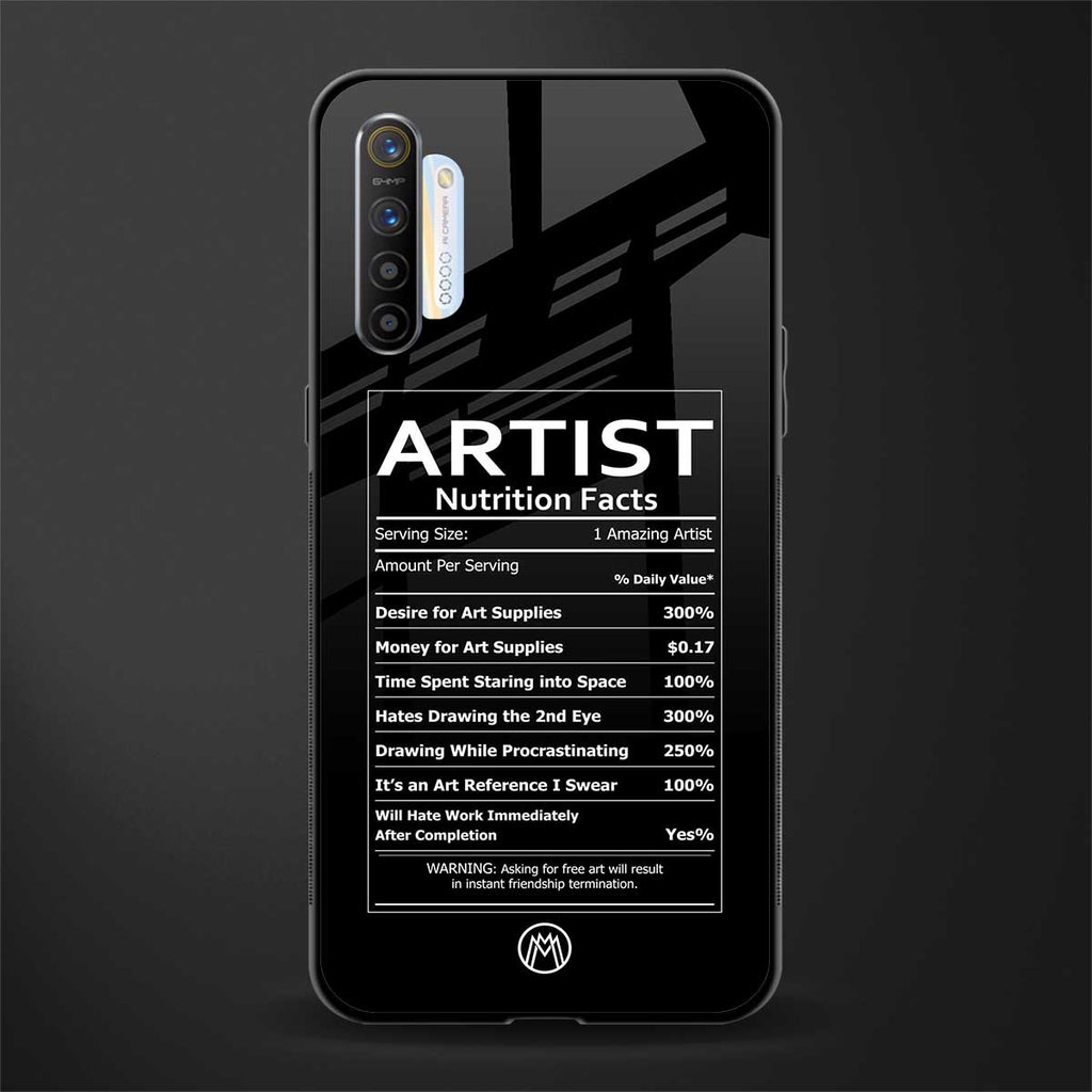 artist nutrition facts glass case for realme x2 image