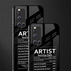 artist nutrition facts glass case for vivo v19 image-2