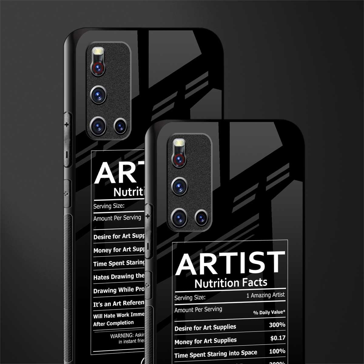 artist nutrition facts glass case for vivo v19 image-2
