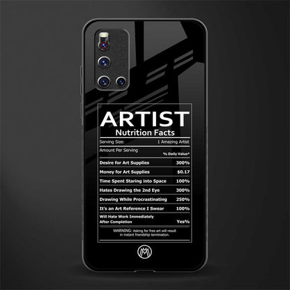 artist nutrition facts glass case for vivo v19 image
