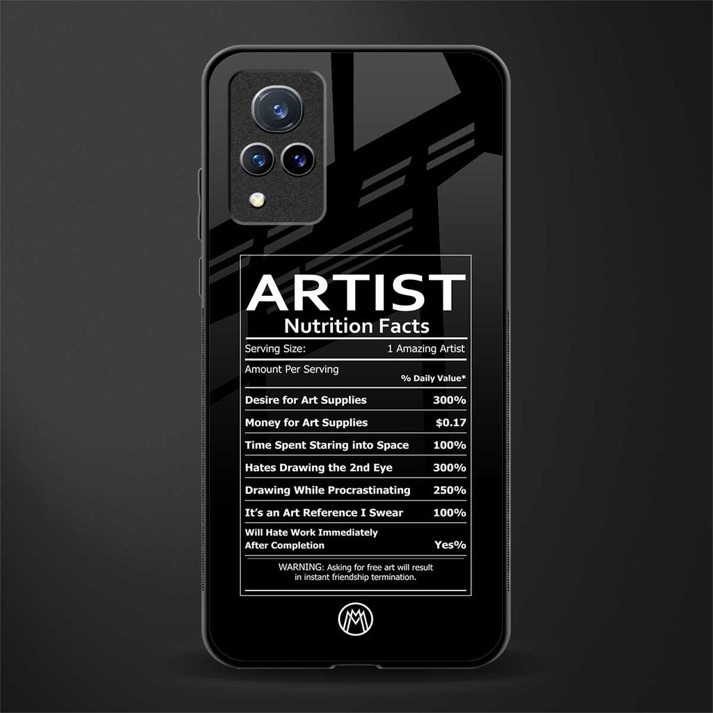 artist nutrition facts glass case for vivo v21 5g image