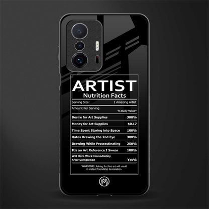 artist nutrition facts glass case for mi 11t pro 5g image