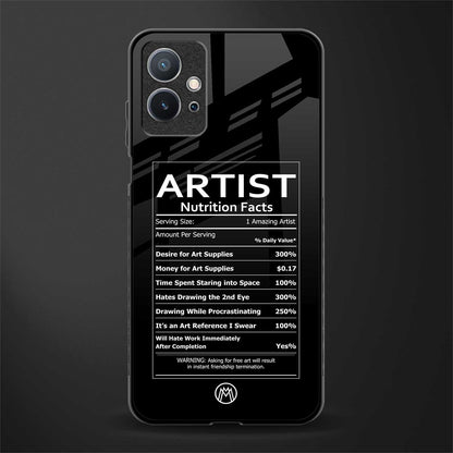 artist nutrition facts glass case for vivo y75 5g image