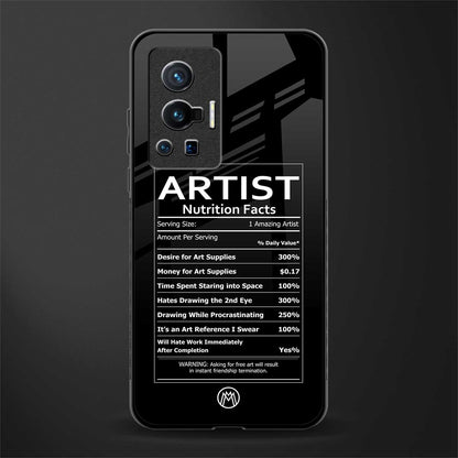 artist nutrition facts glass case for vivo x70 pro image