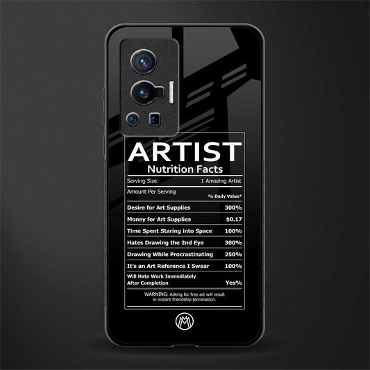 artist nutrition facts glass case for vivo x70 pro image