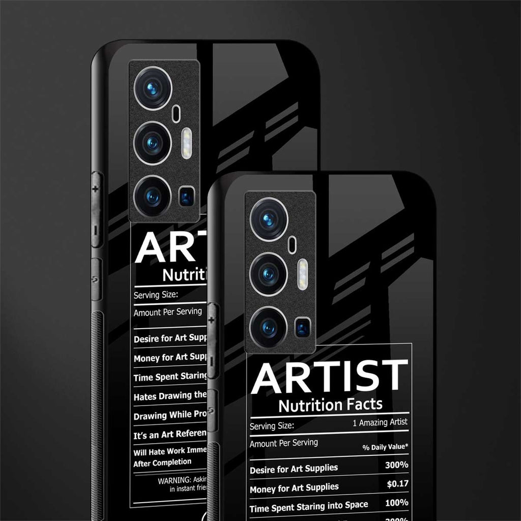 artist nutrition facts glass case for vivo x70 pro plus image-2