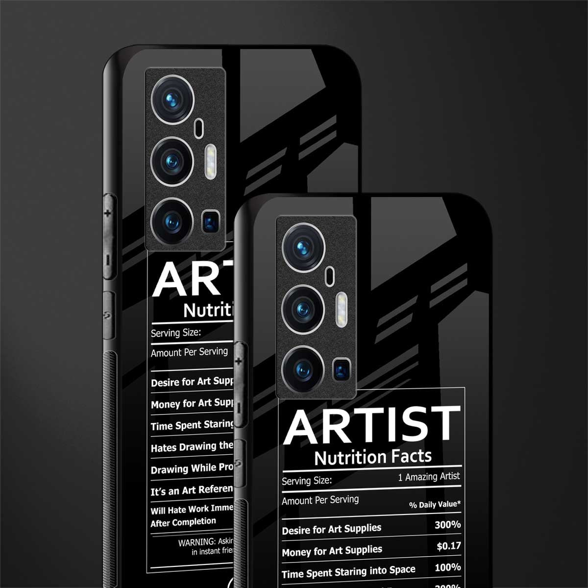 artist nutrition facts glass case for vivo x70 pro plus image-2