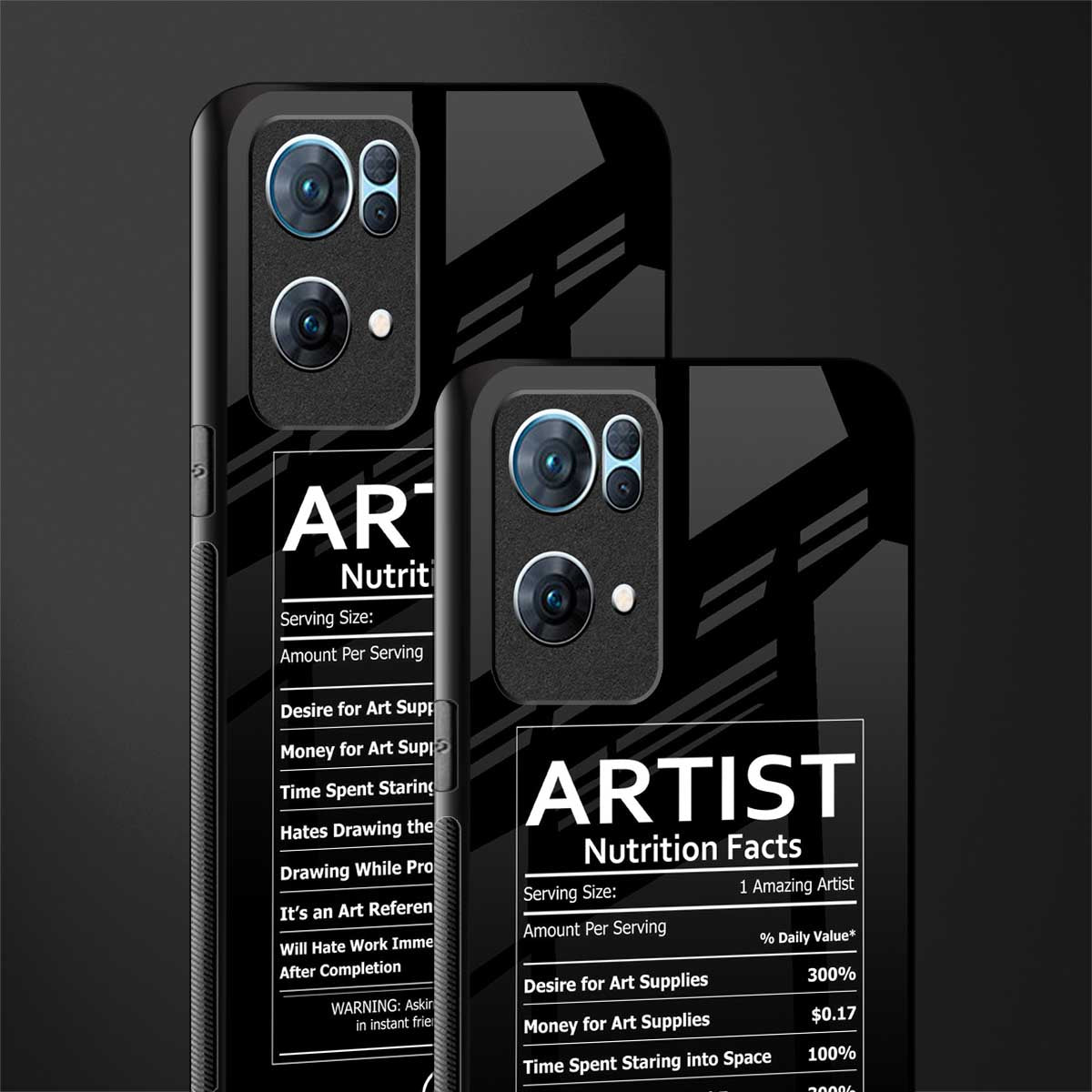 artist nutrition facts glass case for oppo reno7 pro 5g image-2