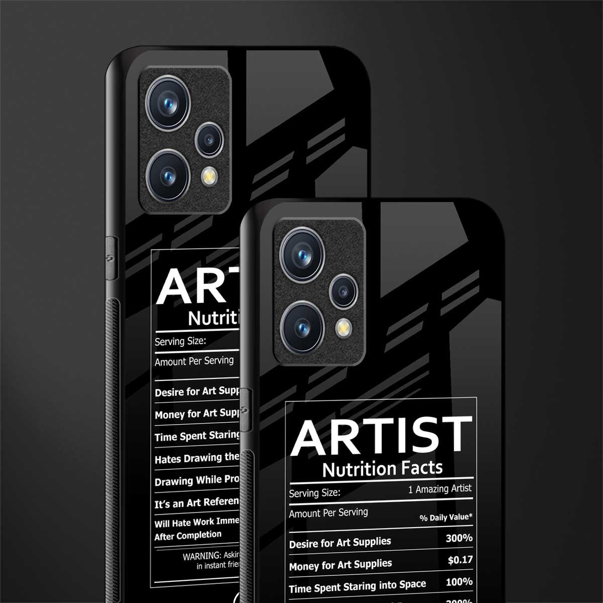 artist nutrition facts glass case for realme 9 pro plus 5g image-2