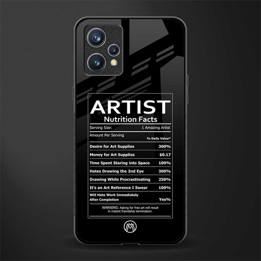 artist nutrition facts glass case for realme 9 pro plus 5g image