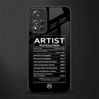 artist nutrition facts glass case for poco m4 pro 5g image