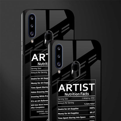 artist nutrition facts glass case for samsung galaxy a20s image-2