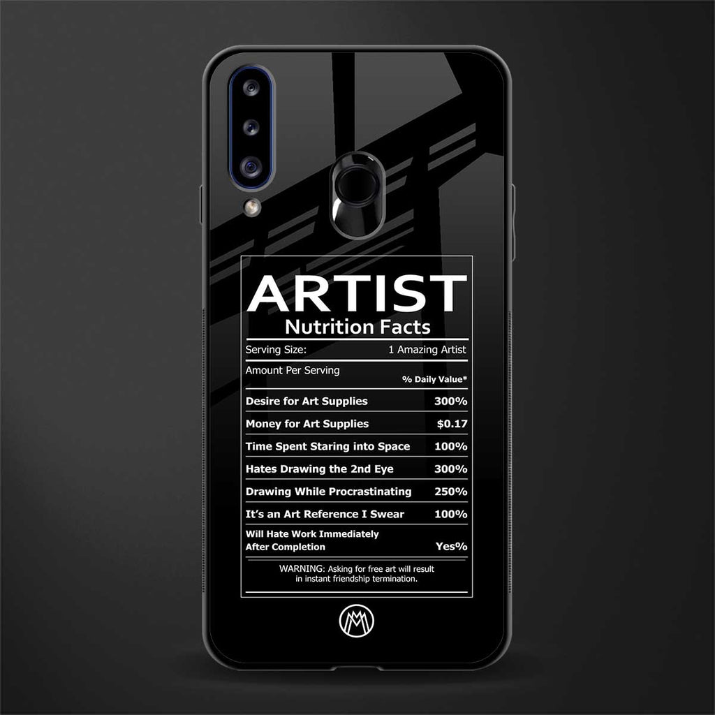 artist nutrition facts glass case for samsung galaxy a20s image