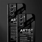 artist nutrition facts glass case for samsung galaxy s21 fe 5g image-2