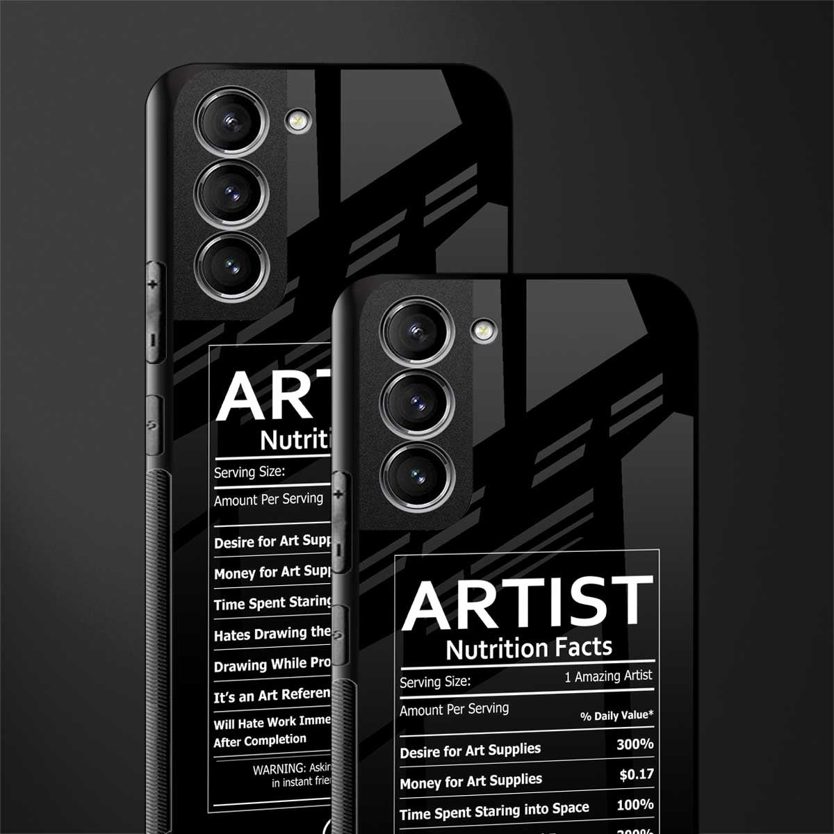 artist nutrition facts glass case for samsung galaxy s21 fe 5g image-2