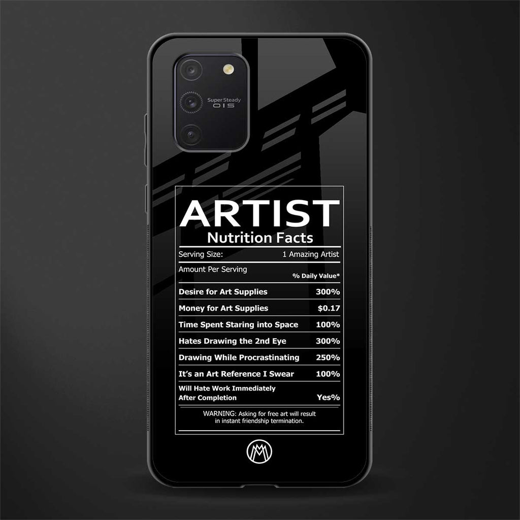 artist nutrition facts glass case for samsung galaxy s10 lite image
