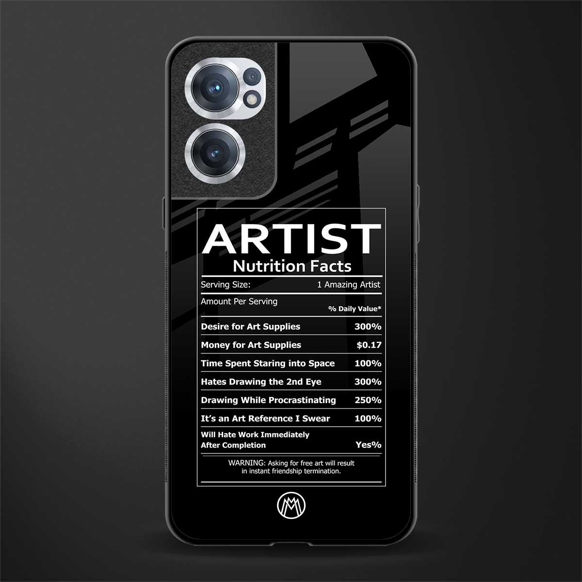 artist nutrition facts glass case for oneplus nord ce 2 5g image