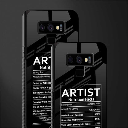 artist nutrition facts glass case for samsung galaxy note 9 image-2