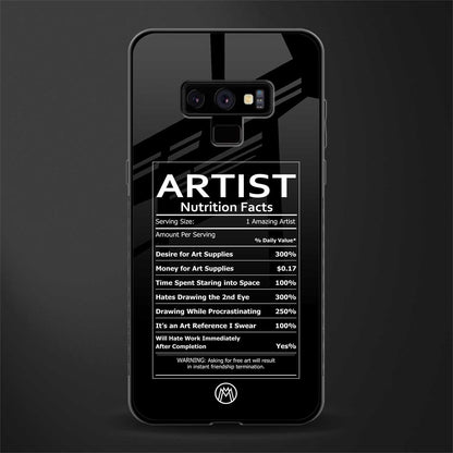 artist nutrition facts glass case for samsung galaxy note 9 image