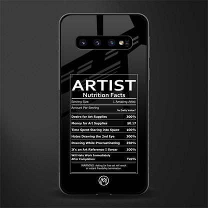 artist nutrition facts glass case for samsung galaxy s10 image