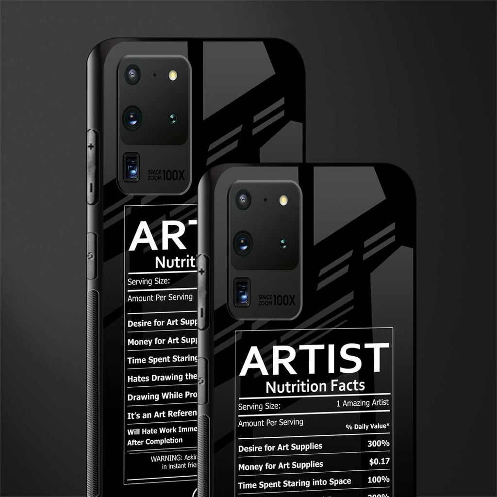 artist nutrition facts glass case for samsung galaxy s20 ultra image-2