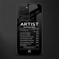 artist nutrition facts glass case for samsung galaxy s20 ultra image