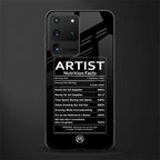 artist nutrition facts glass case for samsung galaxy s20 ultra image