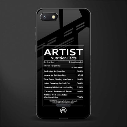 artist nutrition facts glass case for redmi 6a image