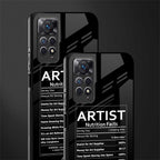 artist nutrition facts glass case for redmi note 11 image-2