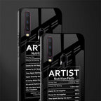 artist nutrition facts glass case for vivo y15