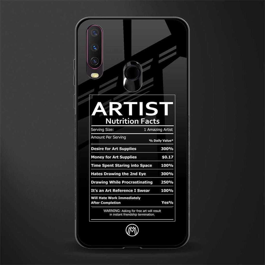artist nutrition facts glass case for vivo y17 image
