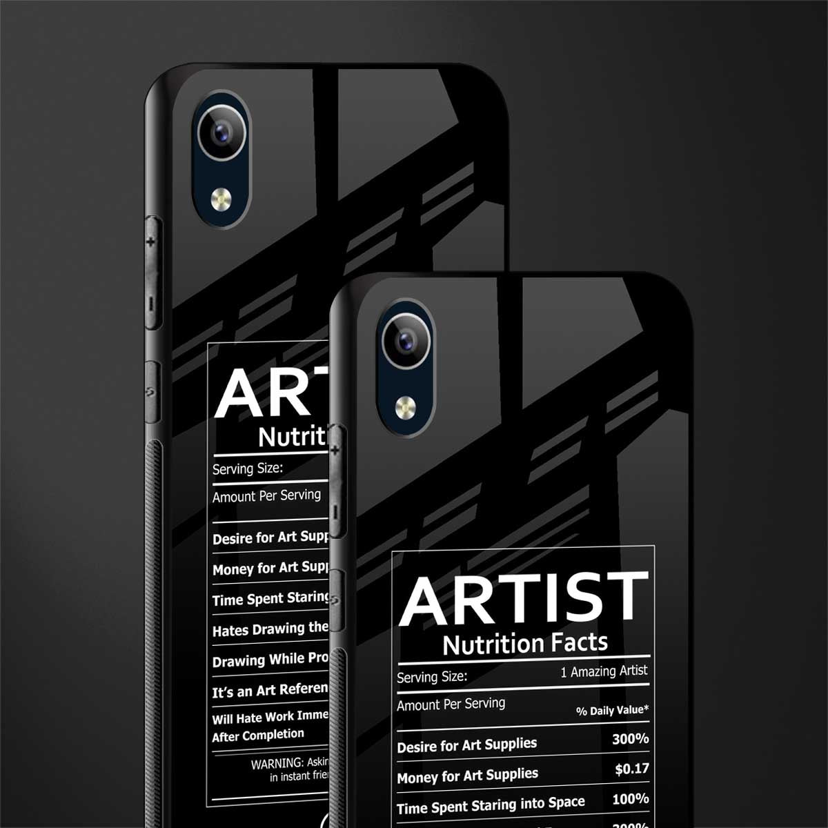 artist nutrition facts glass case for vivo y90 image-2