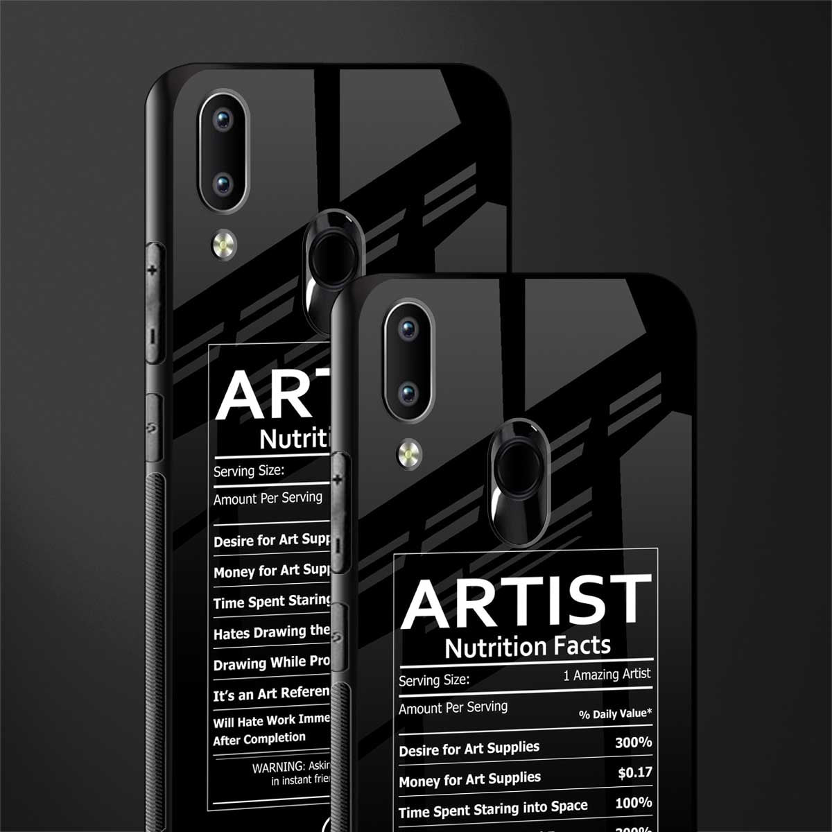 artist nutrition facts glass case for vivo y91 image-2