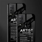 artist nutrition facts glass case for vivo y50 image-2