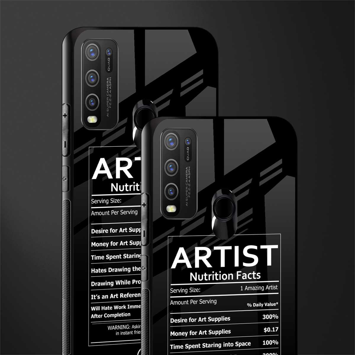artist nutrition facts glass case for vivo y50 image-2