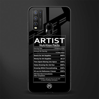 artist nutrition facts glass case for vivo y50 image