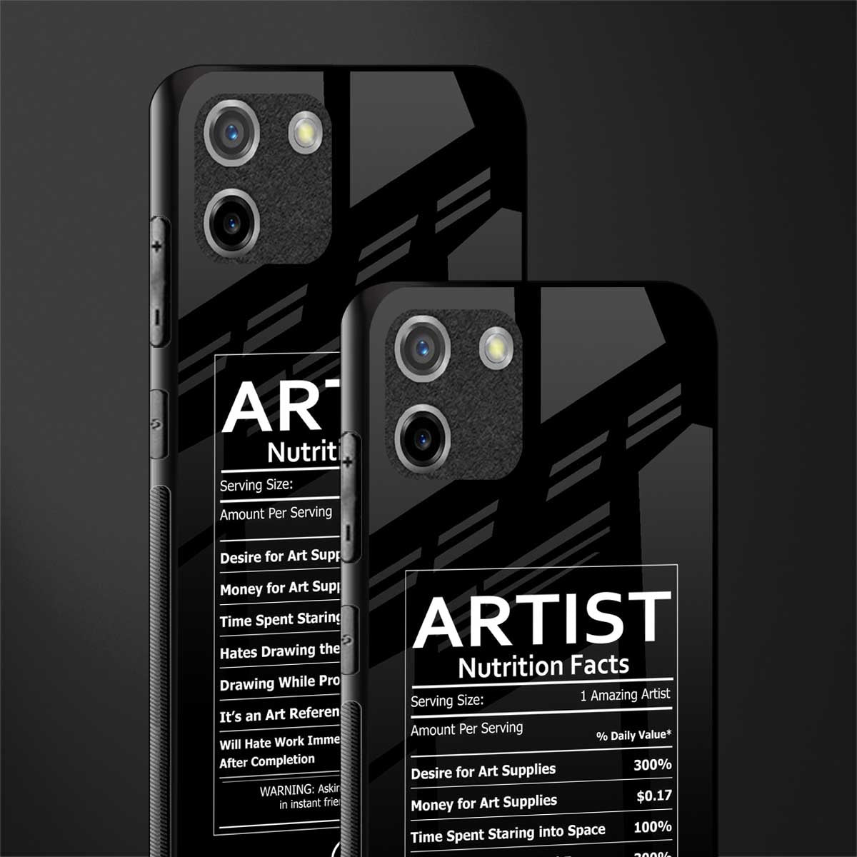 artist nutrition facts glass case for realme c11 image-2