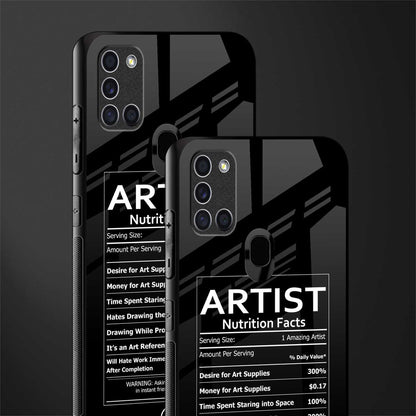 artist nutrition facts glass case for samsung galaxy a21s image-2