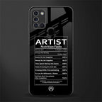 artist nutrition facts glass case for samsung galaxy a21s image