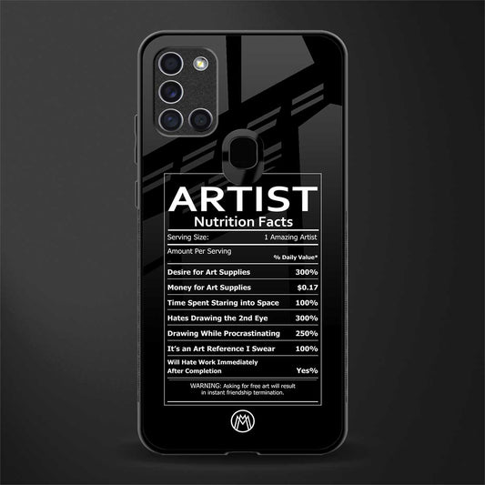 artist nutrition facts glass case for samsung galaxy a21s image