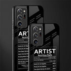 artist nutrition facts glass case for samsung galaxy note 20 ultra 5g image-2