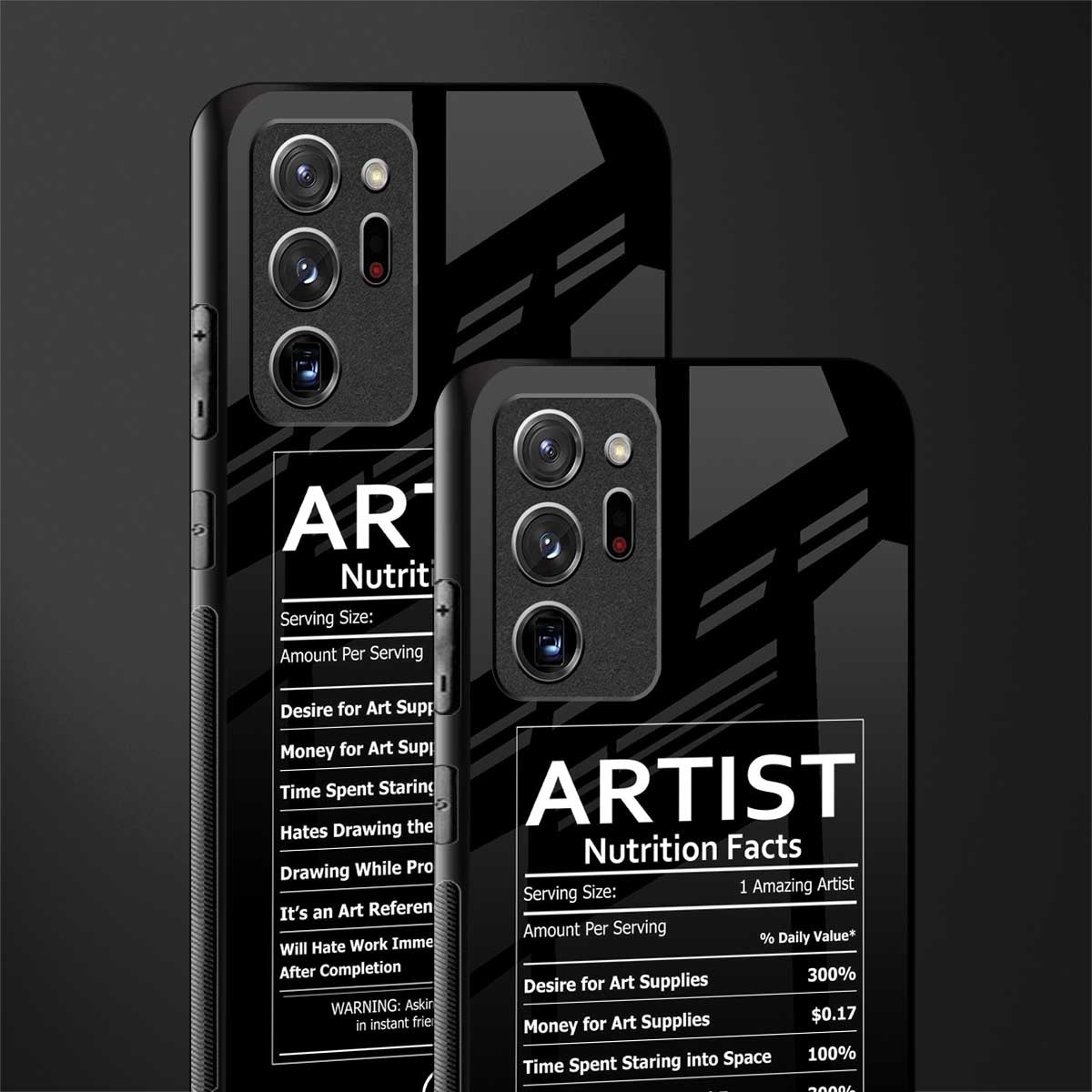 artist nutrition facts glass case for samsung galaxy note 20 ultra 5g image-2
