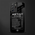 artist nutrition facts glass case for samsung galaxy note 20 ultra 5g image