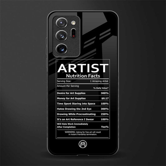 artist nutrition facts glass case for samsung galaxy note 20 ultra 5g image