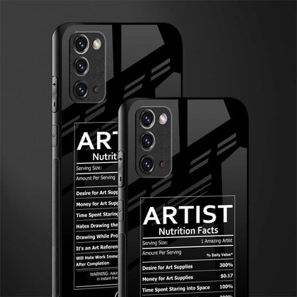 artist nutrition facts glass case for samsung note 20 image-2