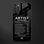 artist nutrition facts glass case for samsung note 20 image