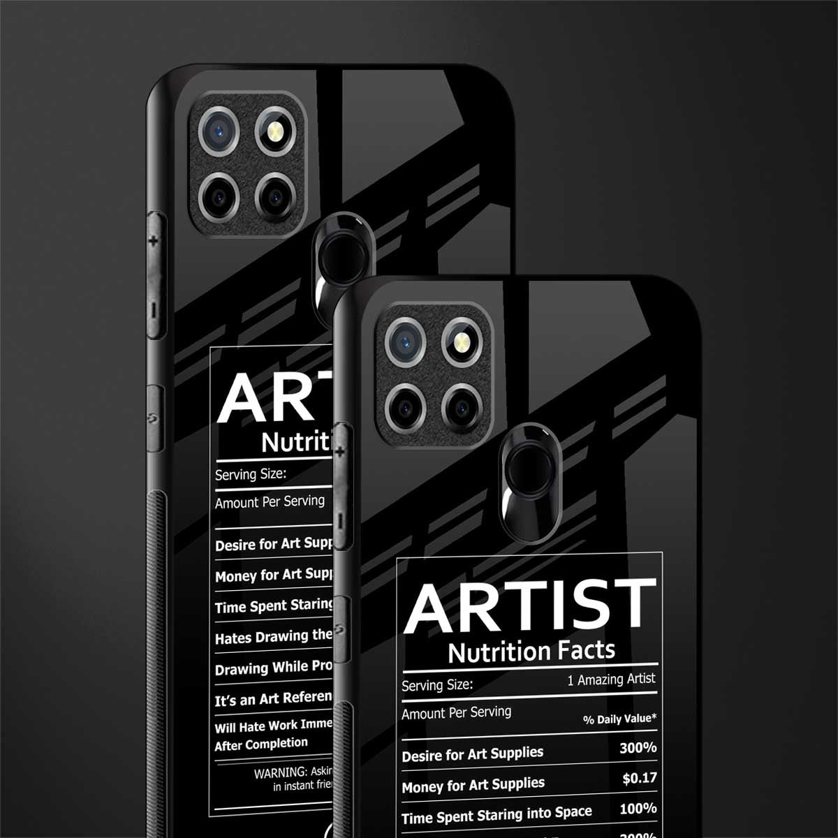 artist nutrition facts glass case for realme c25 realme c25s image-2